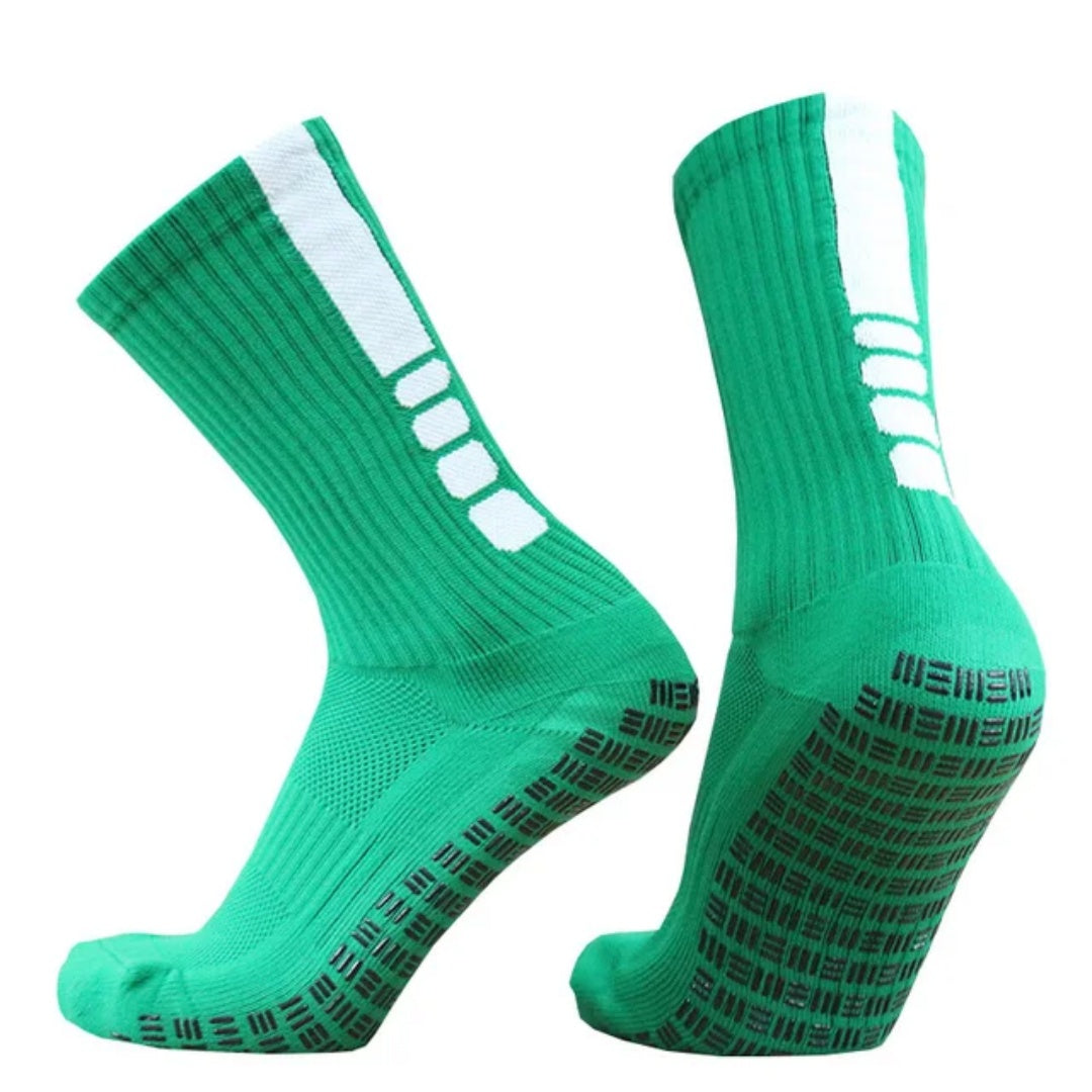 Striped Soccer Socks – Anti-Slip Grip Edition