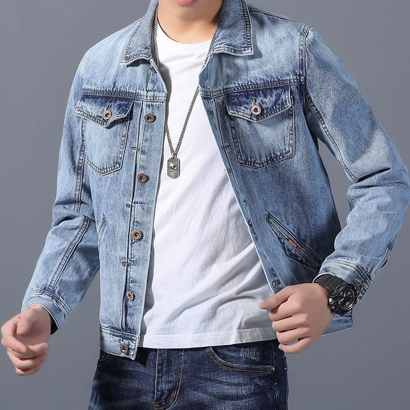 Loose Fit Denim Jacket – Indigo Square Collar Edition