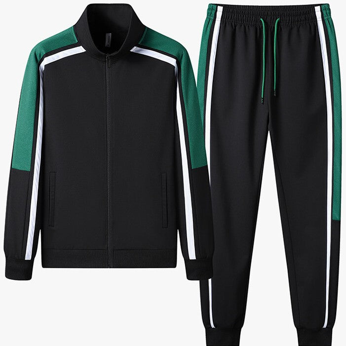 Stand Collar Tracksuit – Black Stripe Edition