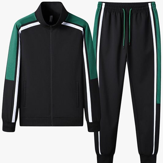Stand Collar Tracksuit – Black Stripe Edition