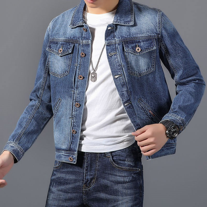 Loose Fit Denim Jacket – Indigo Square Collar Edition