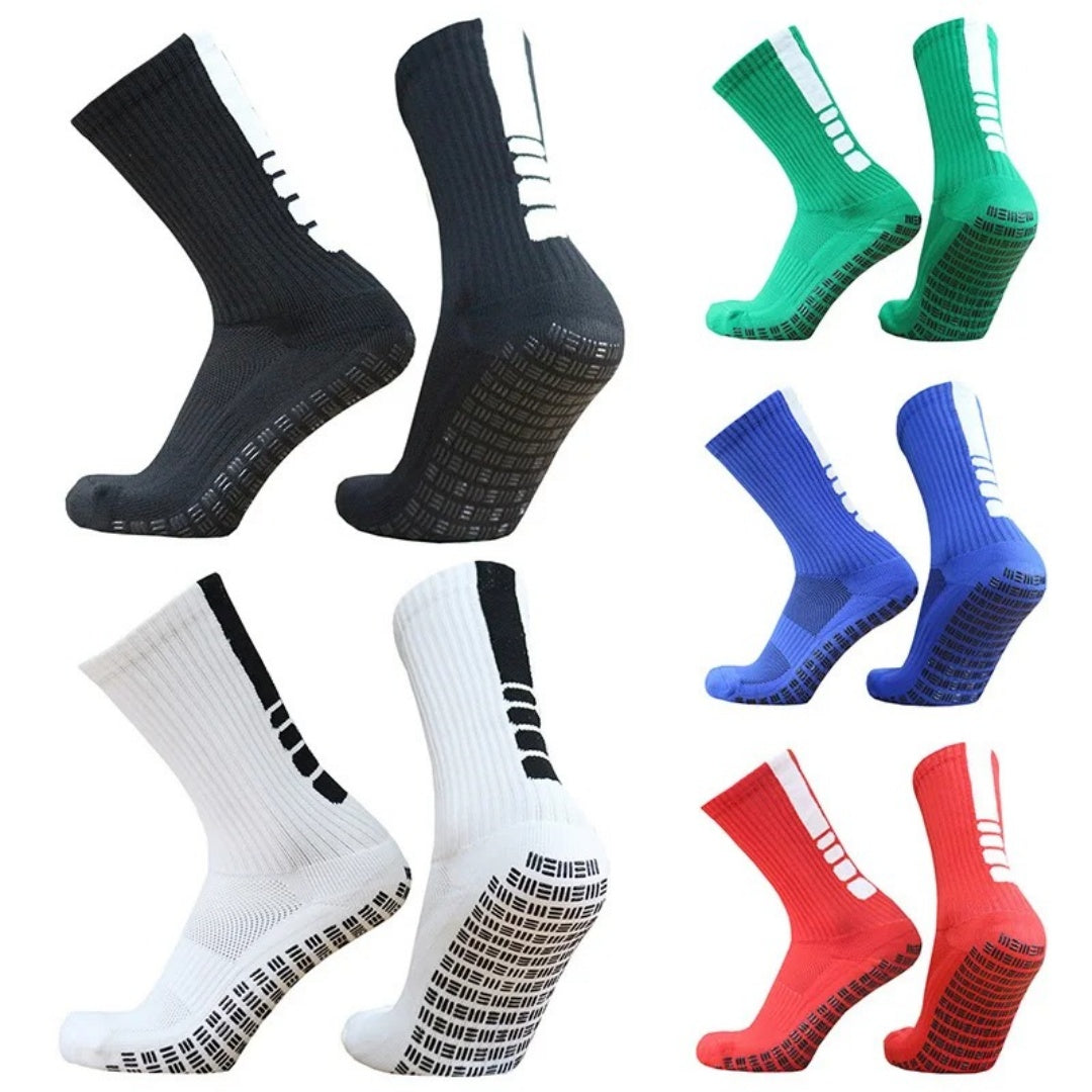 Striped Soccer Socks – Anti-Slip Grip Edition